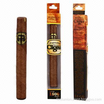 Disposable E-cigar with 1,300mAh Battery capacity, Dark Brown Appearance and Soft Suction Nozzle